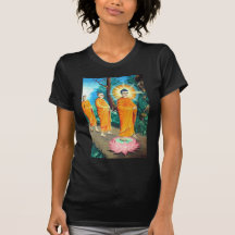 Bouddhistes éclairés en robes oranges