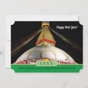 Boudhanath Stupa et Bonne Année ! Carte /20XX