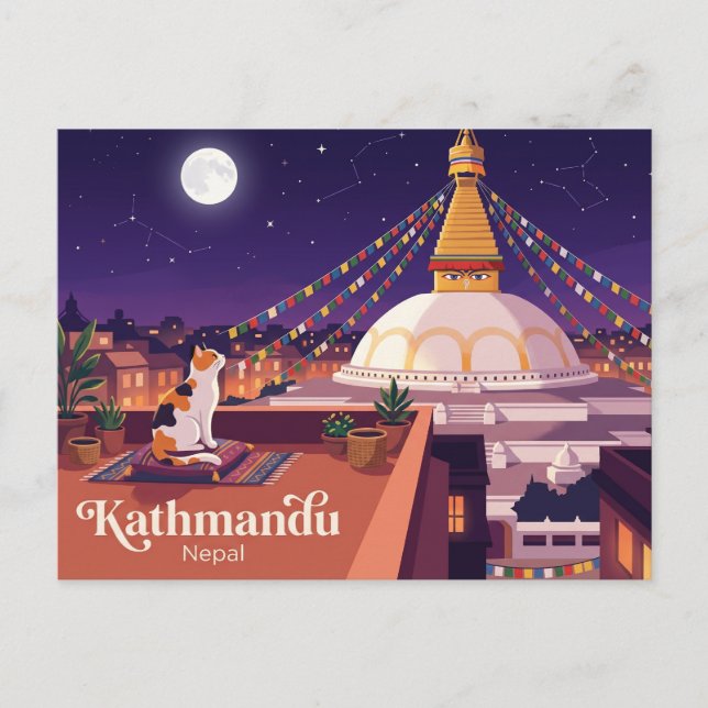 Boudhanath Stupa Nepal Postkarte (Vorderseite)