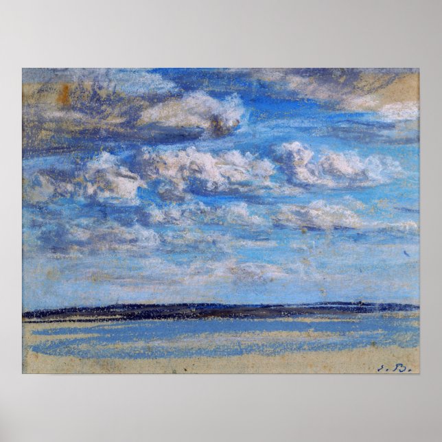 Boudin - Blue Sky White Clouds 1854 Poster (Vorne)