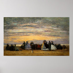 Boudin - Strand bei Villerville 1864 Poster