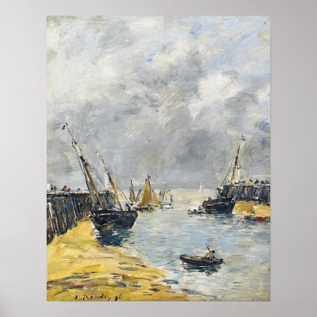 Boudin - Trouville Jetties in Harbour 1896 Poster (Vorne)