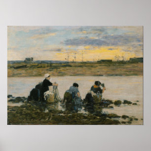Boudin - Washerwomen by River Poster