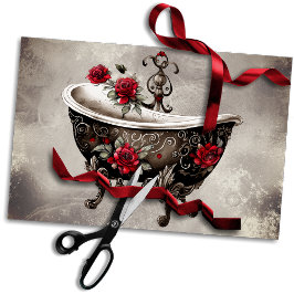 Boudoir | Badewanne Alte antike, goldgefußte Badew Seidenpapier