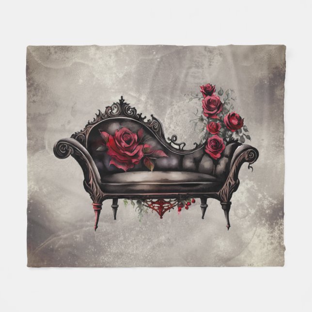 Boudoir Chaise | Viktorianisches Ohnmacht Fleecedecke (Vorderseite (Horizontal))