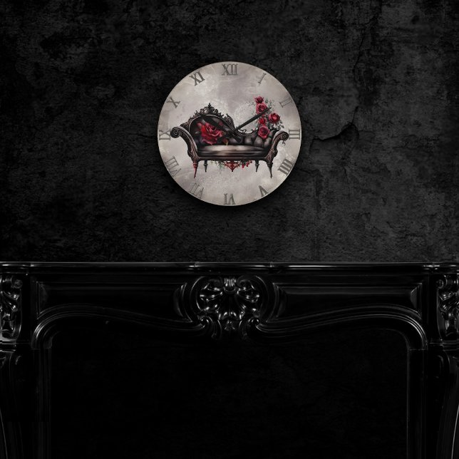 Boudoir Chaise | Viktorianisches Ohnmacht Runde Wanduhr (Von Creator hochgeladen)