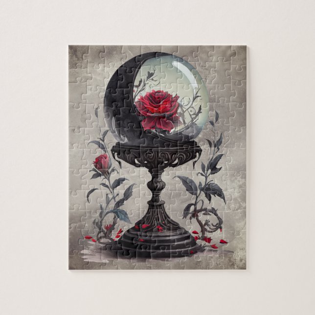 Boudoir | Crystal Ball Crescent Moon Rote Rosen (Vertikal)