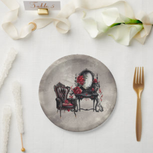 Boudoir Vanity Mirror und Viktorianischer Partyv Pappteller