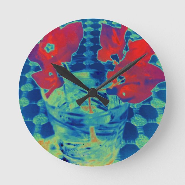 Bougainville-Image Runde Wanduhr (Vorderseite)