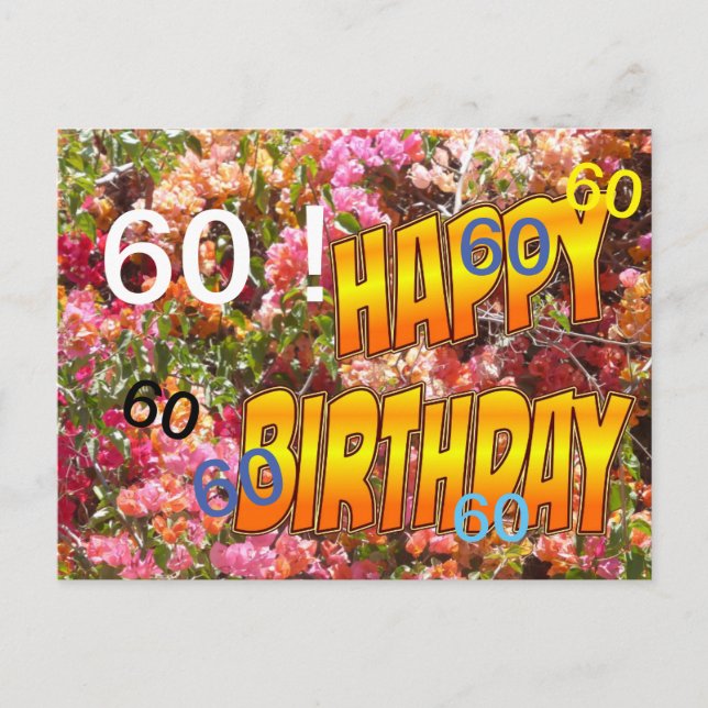 Bougainvillea Age Template Geburtstagskarte Postkarte (Vorderseite)