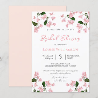 Bougainvillea Blume Bridal Dusche Einladung