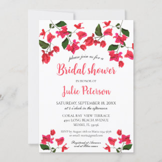Bougainvillea Blume Bridal Dusche Einladung