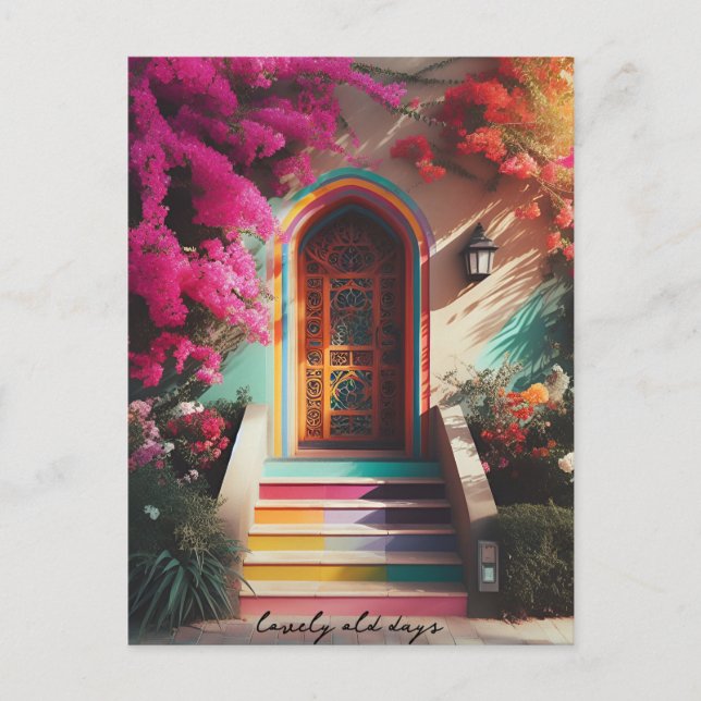 Bougainvillea Blume Retroschuss Postkarte (Vorderseite)