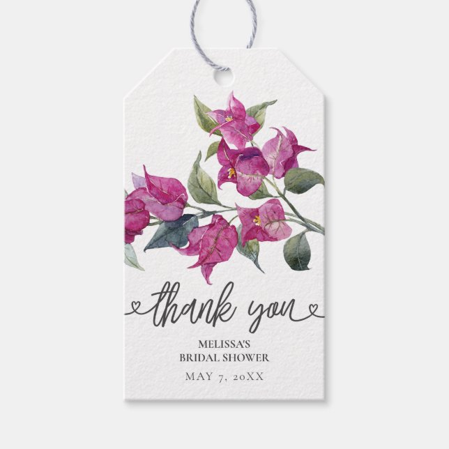 Bougainvillea-Brautparty Geschenkanhänger (Vorderseite)