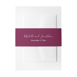 Bougainvillea Burgundy Wedding Invitation Belly B Einladungsbanderole