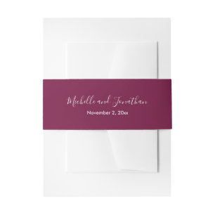 Bougainvillea Burgundy Wedding Invitation Belly B Einladungsbanderole