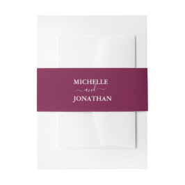Bougainvillea Burgundy Wedding Invitation Belly B Einladungsbanderole