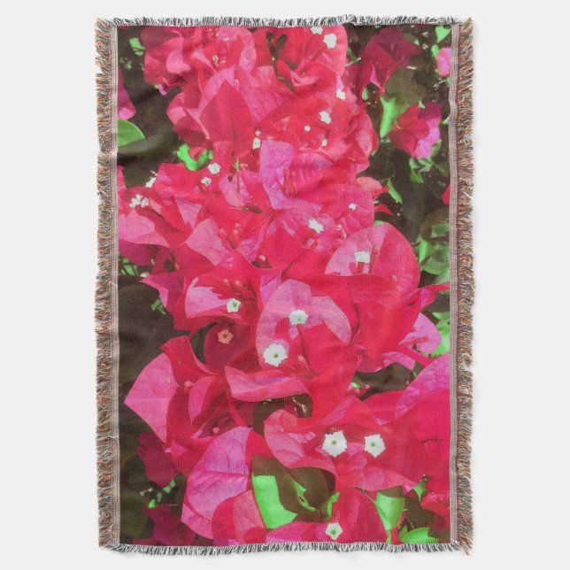 Bougainvillea Cascade Throw Blanket Decke (Vorderseite Vertikal)
