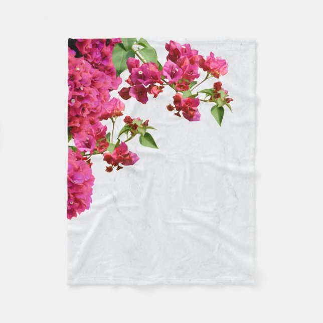 Bougainvillea Floral Griechische Insel am Mittelme Fleecedecke (Vorderseite)