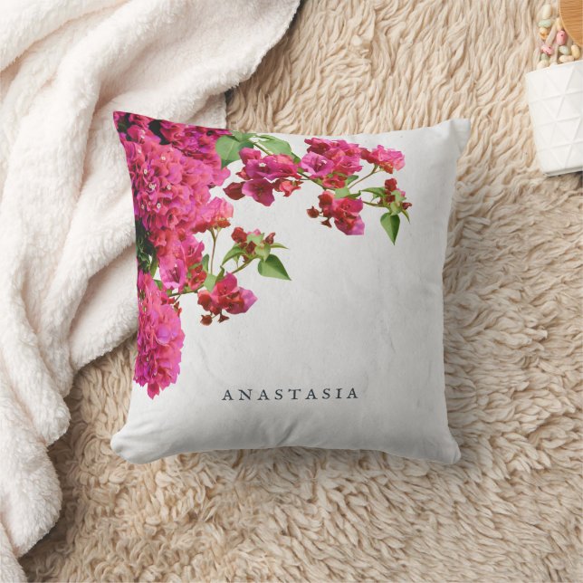 Bougainvillea Floral Griechische Insel am Mittelme Kissen (Decke)