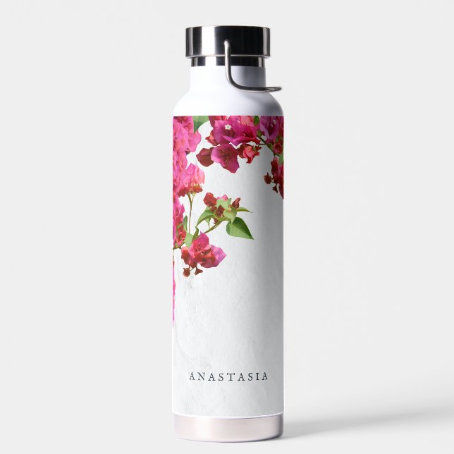 Bougainvillea Floral Griechische Insel am Mittelme Trinkflasche (Links)