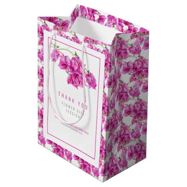Bougainvillea Gastgeschenk Hochzeit Mittlere Geschenktüte (Rückseite Schrägansicht)