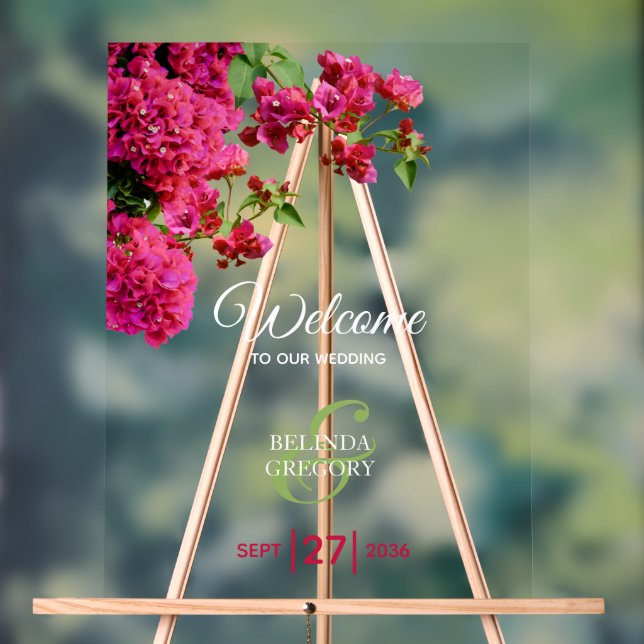 Bougainvillea Grèce île Mariage Affiche de bienven (Neutre)