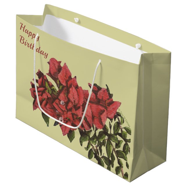 Bougainvillea Große Geschenktasche Geschenktüte (Vorderseite Schrägansicht)