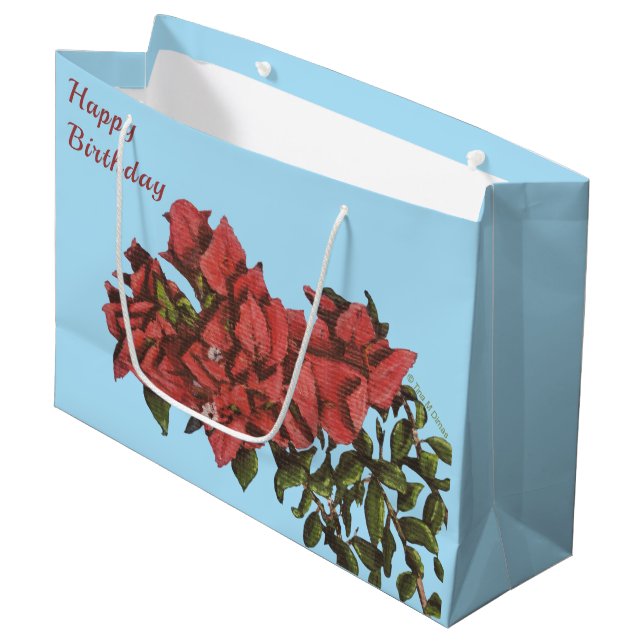 Bougainvillea Große Geschenktasche Geschenktüte (Vorderseite Schrägansicht)