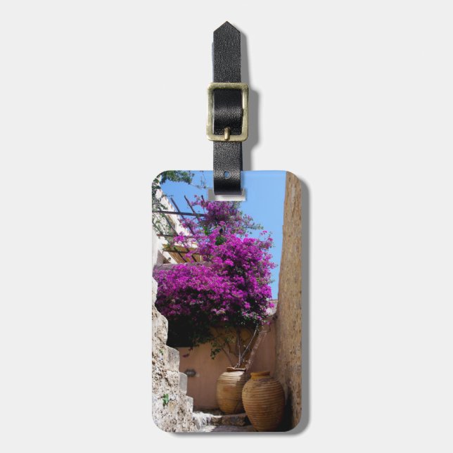 Bougainvillea in Amphorah Gepäckanhänger (Vorderseite vertikal)