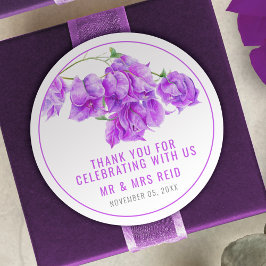Bougainvillea lila Aquarellfarben Gastgeschenk Hoc Runder Aufkleber