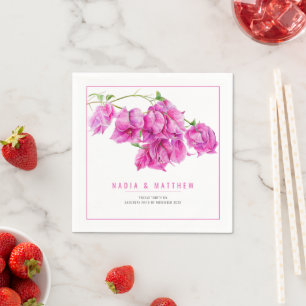 Bougainvillea lila Hochzeitskunst Serviette