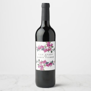 Bougainvillea mediterrane Gastgeschenk Hochzeit Weinetikett
