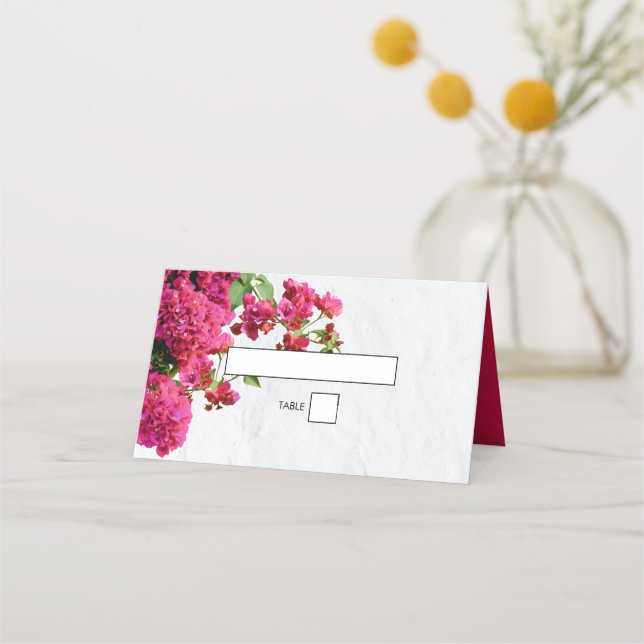 Bougainvillea Mittelmeer Griechische Insel Wedding Platzkarte (Vorderseite)