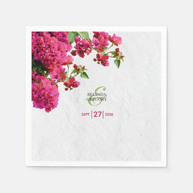 Bougainvillea Mittelmeer Griechische Insel Wedding Serviette (Vorderseite)