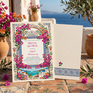 Bougainvillea-Mittelmeer-griechischer Brautabschie Einladung
