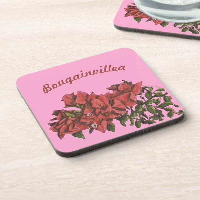 Bougainvillea Plastic Untersetzer (Linke Seite)