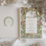 Bougainvillea Red Gold Wedding Art Nouveau Mucha Folieneinladung<br><div class="desc">Art Nouveau Vintage florale Rot & Gold Hochzeit Einladungen von Alphonse Mucha in einem romantischen und whimsical Design mit Real Gold Foil. Viktorianische Schnörkel ergänzen klassische Deko-Schriftart. Bitte geben Sie Ihre persönlichen Informationen ein, und Sie sind fertig. Wenn Sie das Design weiter ändern möchten, klicken Sie einfach auf den blauen...</div>