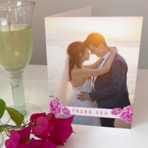 Bougainvillea rosa Aquarellfarben Hochzeit danke