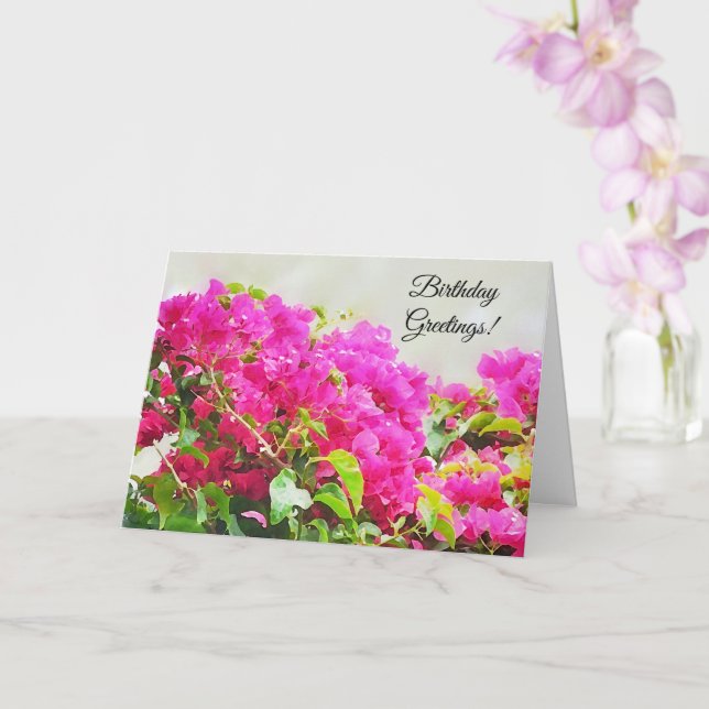 Bougainvillea rose Fleurs Art Carte d'anniversaire (Orchidée)