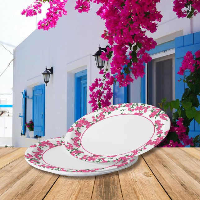 Bougainvillea Santorini, griechisch/spanisch Pappteller (Von Creator hochgeladen)