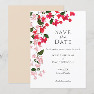 Bougainvillea Save the Date Einladungskarte