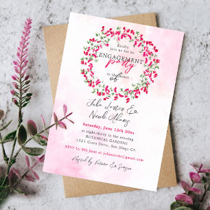 Bougainvillea-Tropenwald-Engagement-Party Einladung