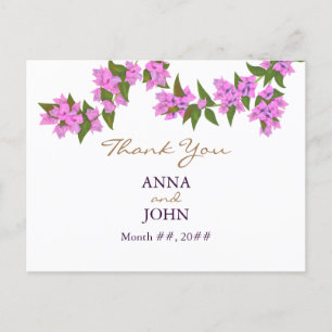 Bougainvillea Tropische Hochzeits-Dankeskarten-Pos Einladungspostkarte