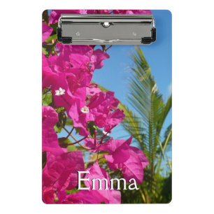 Bougainvillea und Palme Tropische Naturszene Mini Klemmbrett