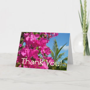 Bougainvillea und Palmen Tropische Natur Dankeskarte