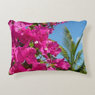 Bougainvillea und Palmen Tropische Natur Dekokissen