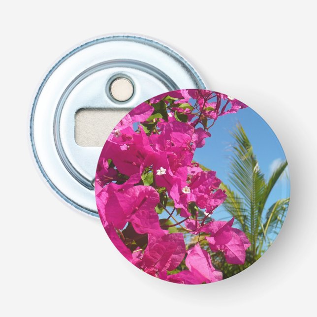 Bougainvillea und Palmen Tropische Natur Flaschenöffner (Vorderseite)