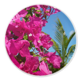 Bougainvillea und Palmen Tropische Natur Keramikknauf
