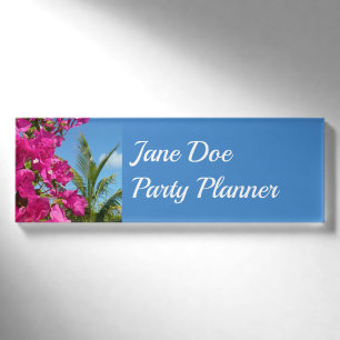Bougainvillea und Palmen Tropische Natur Namenschild